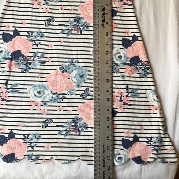 Cynthia Rowley Little Girl Dress size 6 US 5-6yrs Short Sleeve A-line Floral Tan - Picture 4 of 7